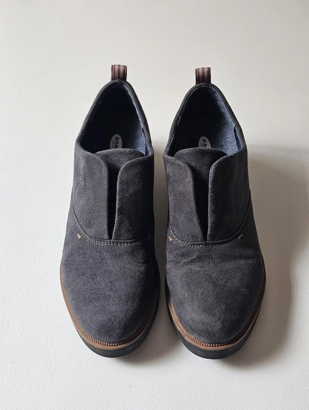 Dr. Scholl's Glisten Slip On Derby Oxford Shoes Gray Fabric Comfort Loafers 8.5